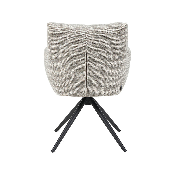 LABEL51 Eetkamerstoel Padua naturel bouclé zwart 65x66x86 cm