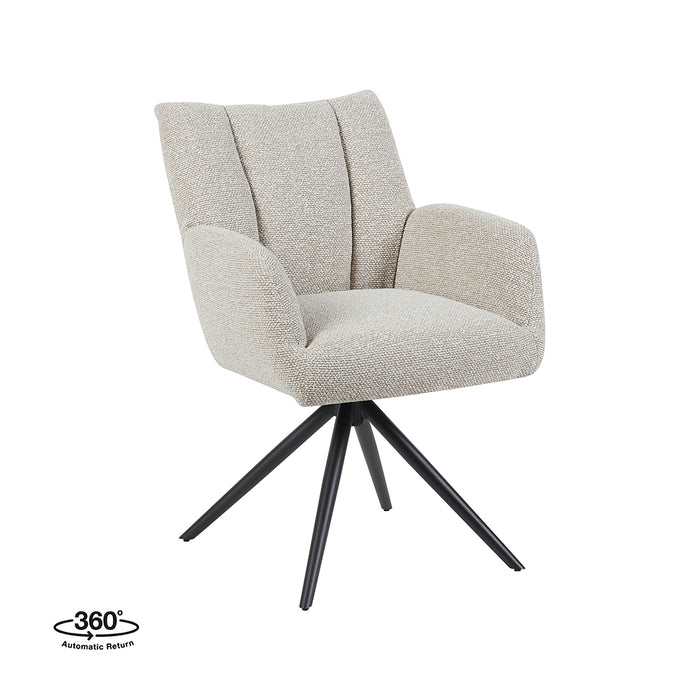 LABEL51 Eetkamerstoel Padua - Naturel - Royal Boucle - Draaibaar-Eetkamerstoelen-LABEL51