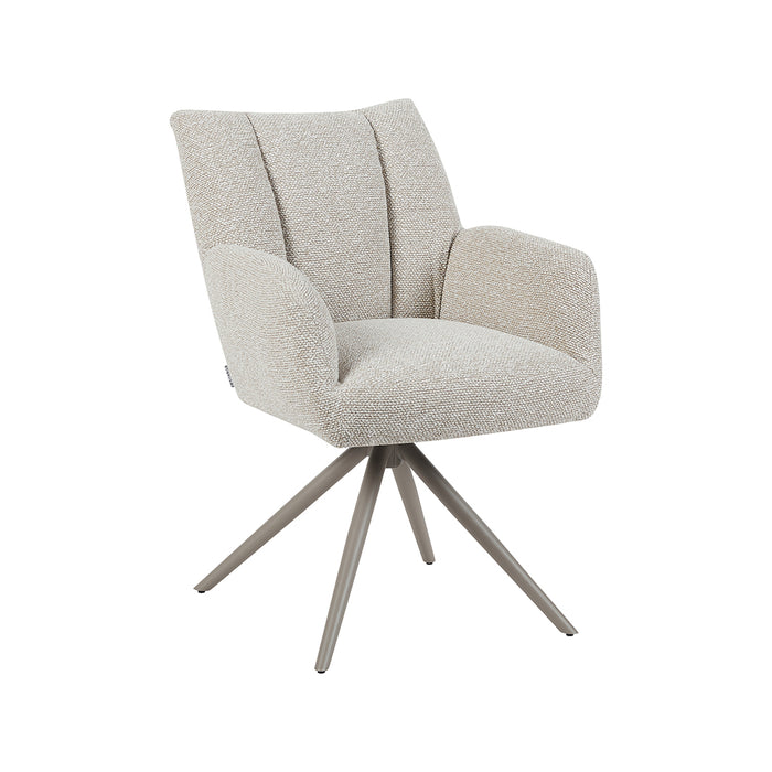 Eetkamerstoel Padua - Naturel - Royal Boucle - Taupe Metalen...-Eetkamerstoelen-LABEL51