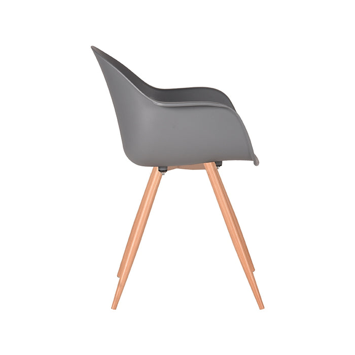 LABEL51 Eetkamerstoel Parma - Antraciet - Kunststof - Oak Metal Woodcover-Eetkamerstoelen-LABEL51