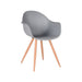LABEL51 Eetkamerstoel Parma Grijs PP Naturel Houtlook Frame 58x54x85 cm-Eetkamerstoelen-LABEL51