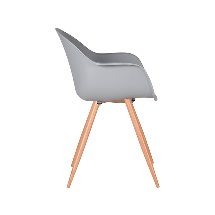LABEL51 Eetkamerstoel Parma - Grijs - PP - Naturel Houtlook Frame-Eetkamerstoelen-LABEL51