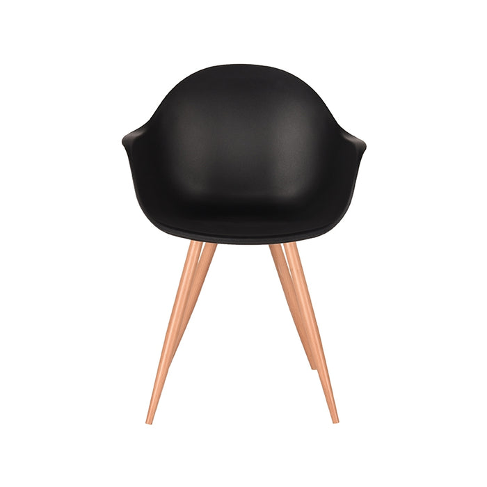 LABEL51 Eetkamerstoel Parma - Zwart - Kunststof - Oak Metal Woodcover-Eetkamerstoelen-LABEL51