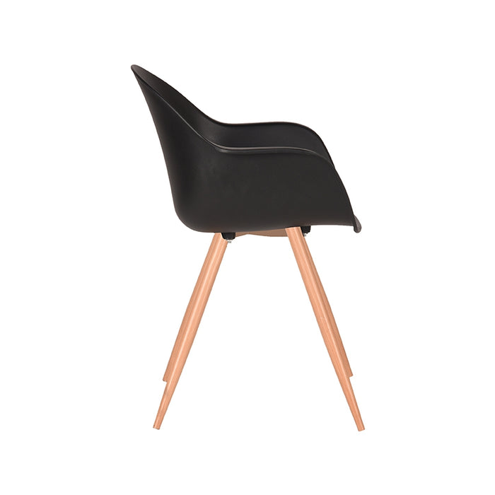 LABEL51 Eetkamerstoel Parma - Zwart - Kunststof - Oak Metal Woodcover-Eetkamerstoelen-LABEL51