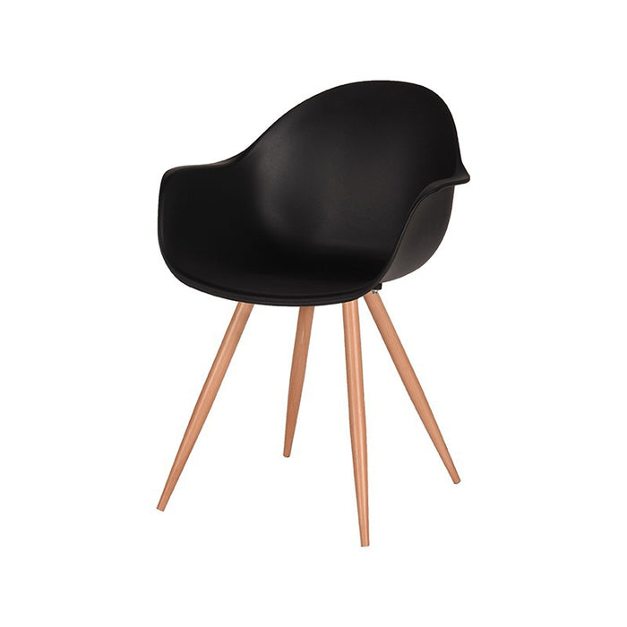 LABEL51 Eetkamerstoel Parma - Zwart - PP - Naturel Houtlook Frame-Eetkamerstoelen-LABEL51
