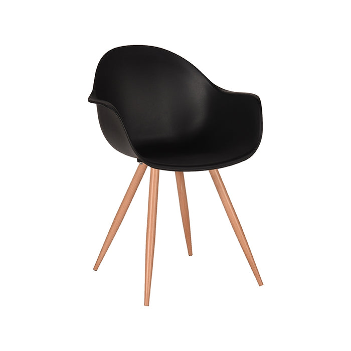LABEL51 Eetkamerstoel Parma - Zwart - PP - Naturel Houtlook Frame-Eetkamerstoelen-LABEL51