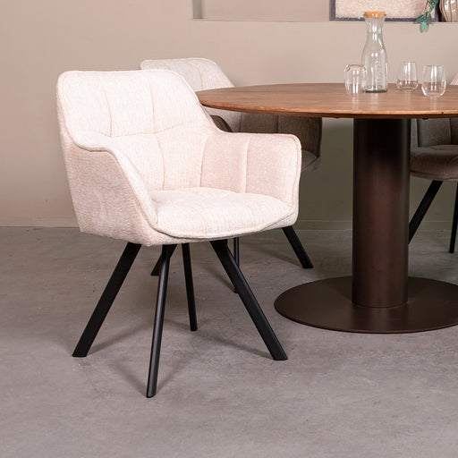 LABEL51 Eetkamerstoel Riley Stof Naturel-Eetkamerstoelen-LABEL51