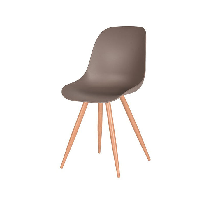 LABEL51 Eetkamerstoel Rimini Coffee PP Naturel Houtlook Frame 46x54x88 cm-Eetkamerstoelen-LABEL51