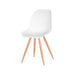 LABEL51 Eetkamerstoel Rimini Wit PP Naturel Houtlook Frame 46x54x88 cm-Eetkamerstoelen-LABEL51