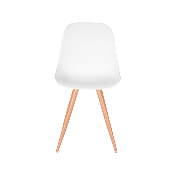 LABEL51 Eetkamerstoel Rimini - Wit - PP - Naturel Houtlook Frame-Eetkamerstoelen-LABEL51