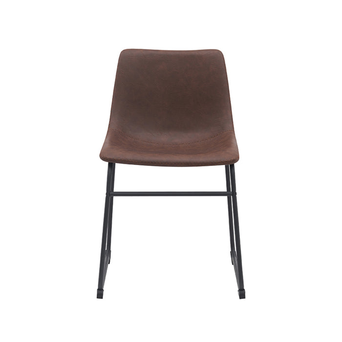 LABEL51 Eetkamerstoel Risto - Bruin - PU-Leder - Black Frame-Eetkamerstoelen-LABEL51