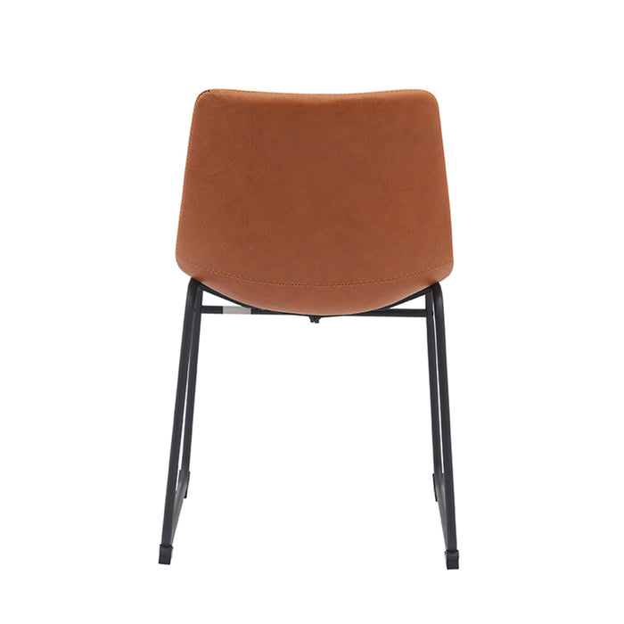 LABEL51 Eetkamerstoel Risto - Cognac - PU-Leder - Black Frame-Eetkamerstoelen-LABEL51