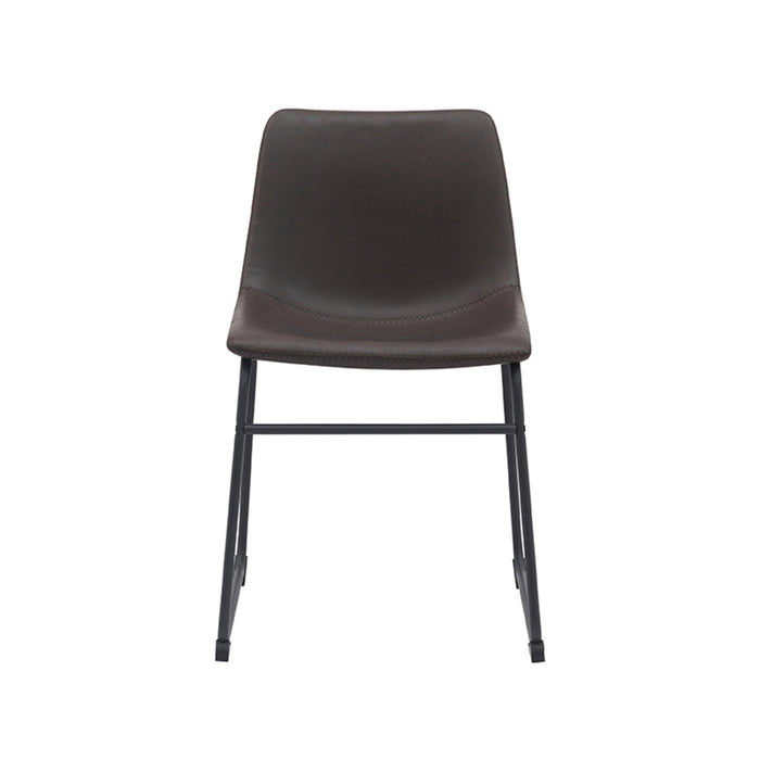 LABEL51 Eetkamerstoel Risto - Donkerbruin - Kunstleder-Eetkamerstoelen-LABEL51