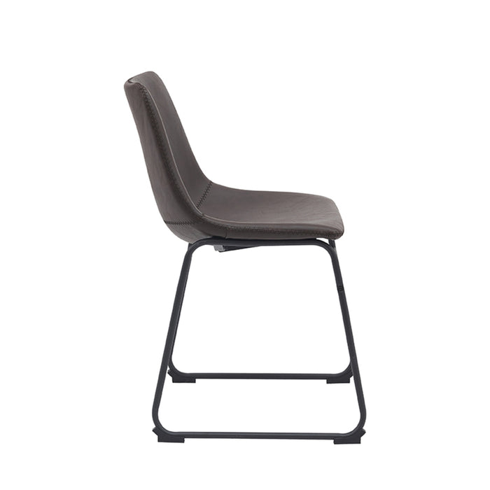 LABEL51 Eetkamerstoel Risto - Donkerbruin - PU-Leder - Black Frame-Eetkamerstoelen-LABEL51