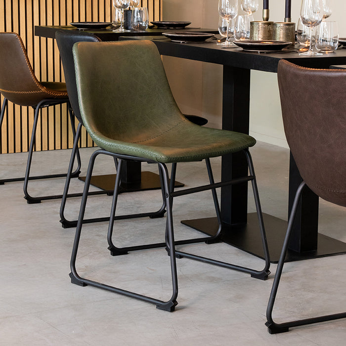 LABEL51 Eetkamerstoel Risto - Hunter - Kunstleder-Eetkamerstoelen-LABEL51