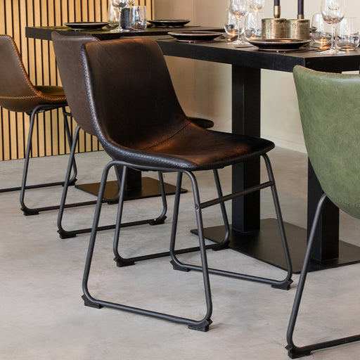 LABEL51 Eetkamerstoel Risto - Zwart - PU-Leder - Black Frame-Eetkamerstoelen-LABEL51