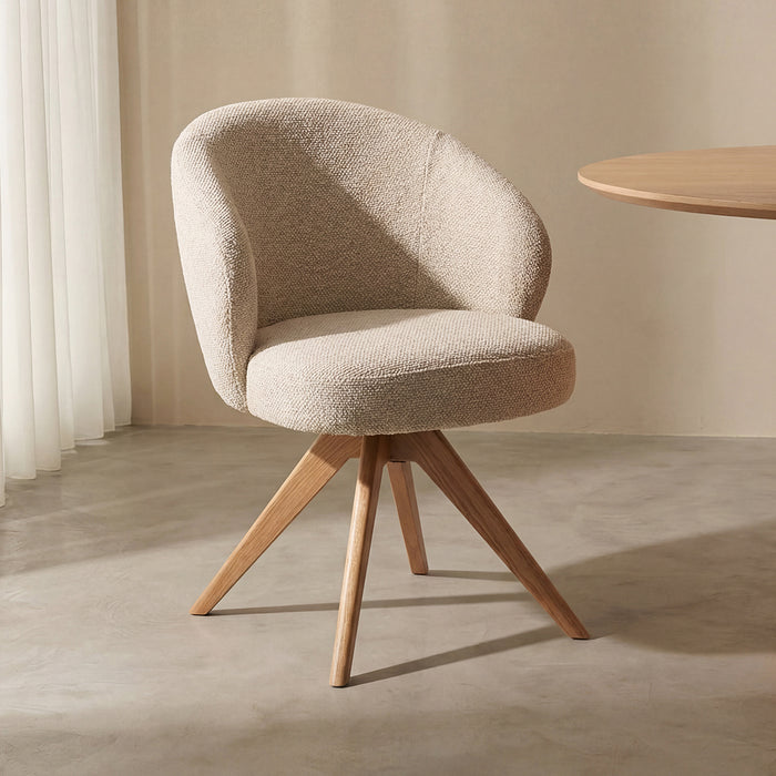 Dining Chair Sabi - Natural - Royal Boucle - Natural Wood...