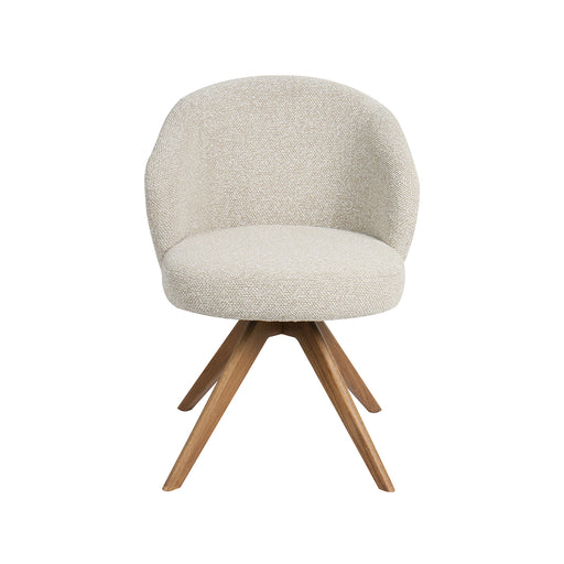 LABEL51 Eetkamerstoel Sabi Naturel Bouclé Eiken 58x61x80 cm-Eetkamerstoelen-LABEL51