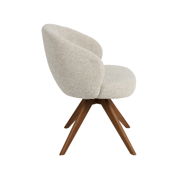 Eetkamerstoel Sabi - Naturel - Royal Boucle - Walnoot Houten...-Eetkamerstoelen-LABEL51