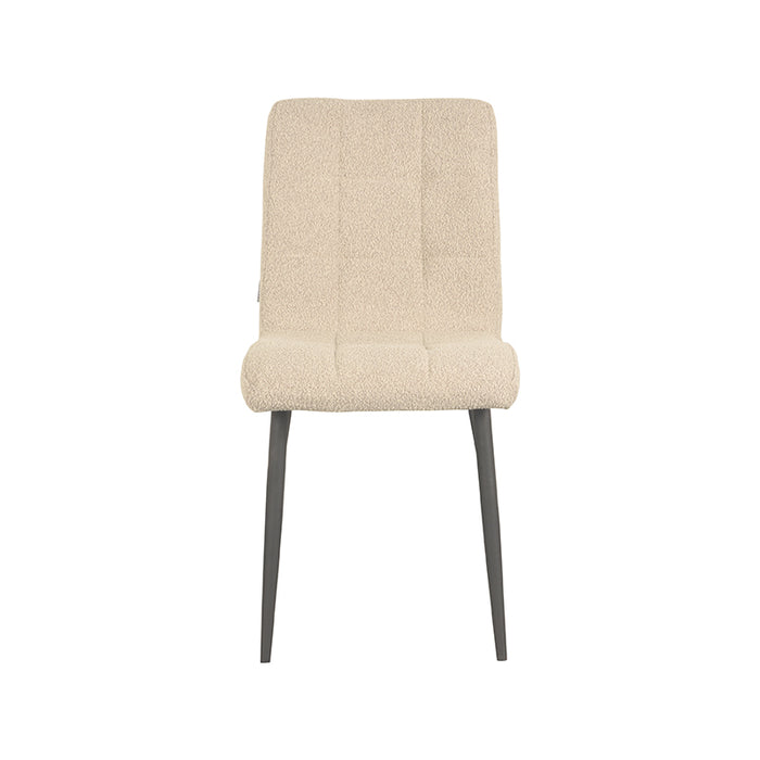 LABEL51 Eetkamerstoel Sam - Zand - Boucle - Zwart Metalen Frame-Eetkamerstoelen-LABEL51