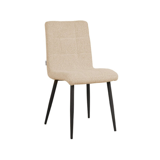 LABEL51 Eetkamerstoel Sam - Zand - Boucle - Zwart Metalen Frame-Eetkamerstoelen-LABEL51
