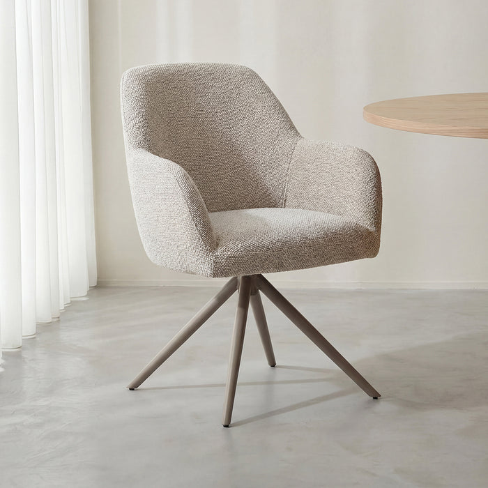 LABEL51 Eetkamerstoel Sayuri Naturel Bouclé Taupe 65x63x84 cm