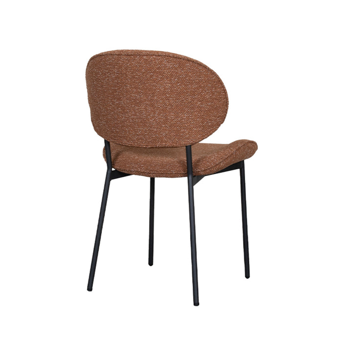 LABEL51 Eetkamerstoel Senn - Coral - Boucle - Black Frame-Eetkamerstoelen-LABEL51