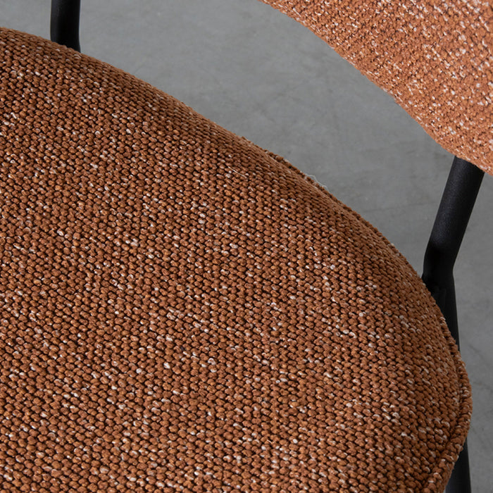 LABEL51 Eetkamerstoel Senn - Coral - Boucle - Black Frame-Eetkamerstoelen-LABEL51