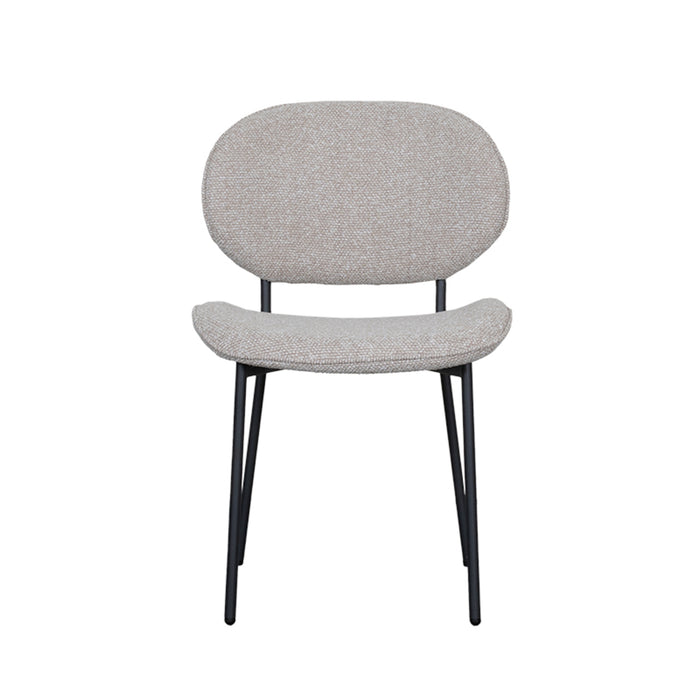 LABEL51 Eetkamerstoel Senn - Naturel - Boucle - Black Frame-Eetkamerstoelen-LABEL51