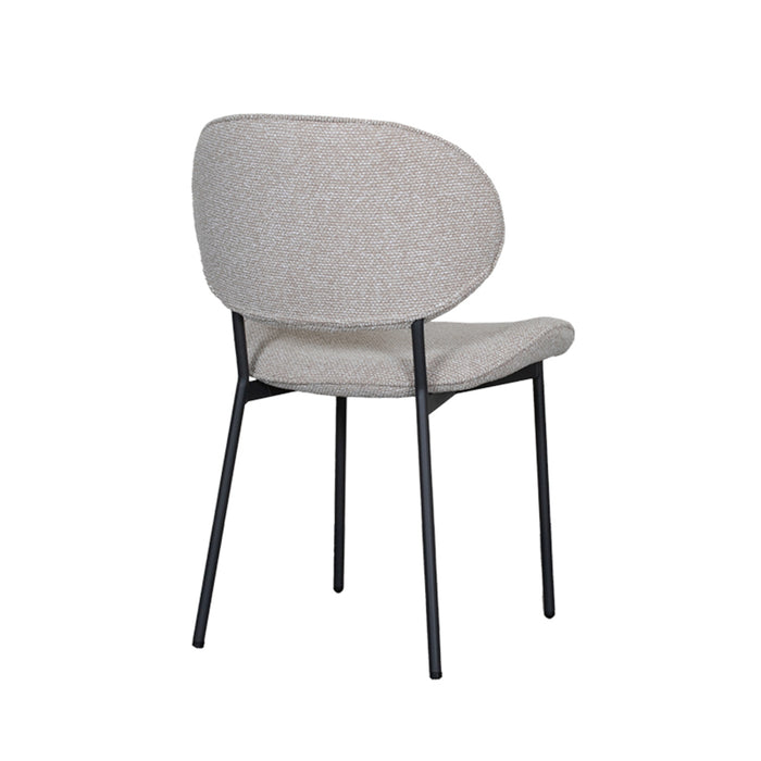 LABEL51 Eetkamerstoel Senn - Naturel - Boucle - Black Frame-Eetkamerstoelen-LABEL51