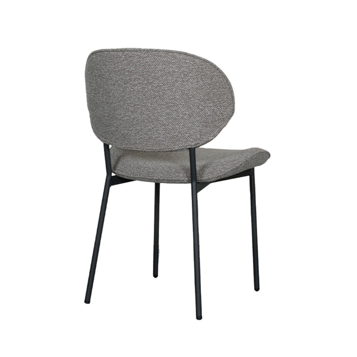 LABEL51 Eetkamerstoel Senn - Truffel grijs - Boucle - Black Frame-Eetkamerstoelen-LABEL51