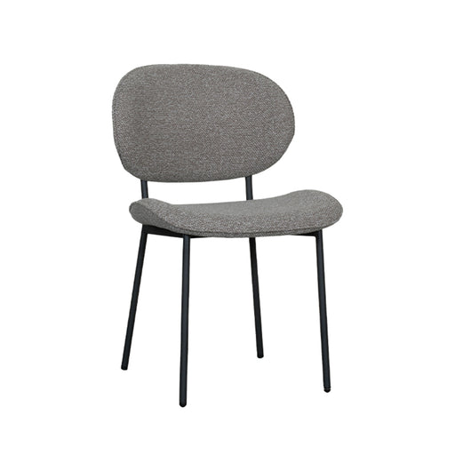 LABEL51 Eetkamerstoel Senn - Truffel grijs - Boucle - Black Frame-Eetkamerstoelen-LABEL51