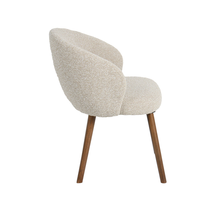 Eetkamerstoel Shiro - Naturel - Royal Boucle - Walnoot Houten...-Eetkamerstoelen-LABEL51