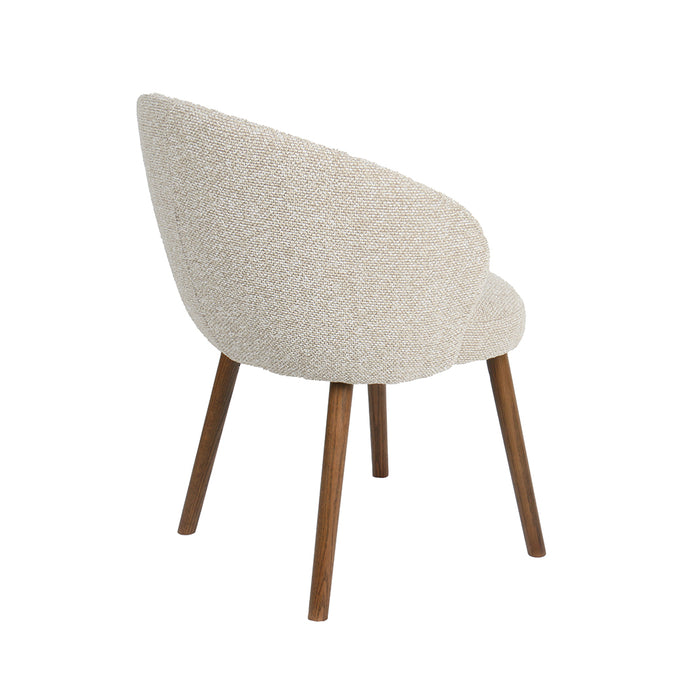 Eetkamerstoel Shiro - Naturel - Royal Boucle - Walnoot Houten...-Eetkamerstoelen-LABEL51