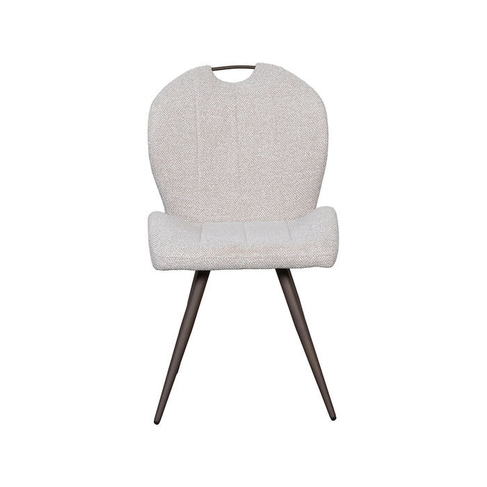 LABEL51 Eetkamerstoel Silly Bouclé Naturel met bronze poten-Eetkamerstoelen-LABEL51