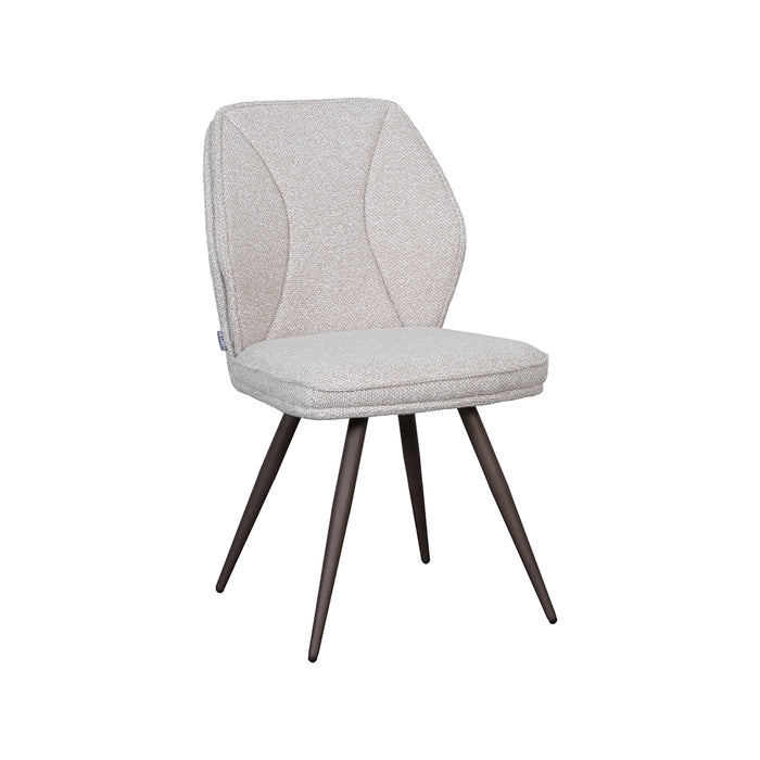 LABEL51 Eetkamerstoel Silvain Bouclé Naturel met bronze poten-Eetkamerstoelen-LABEL51