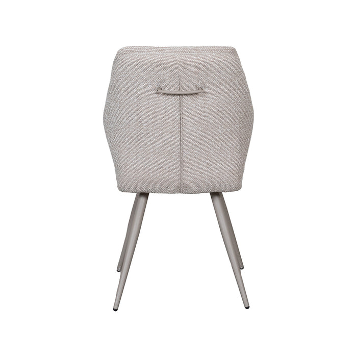 LABEL51 Eetkamerstoel Silvain Bouclé Naturel met taupe poten-Eetkamerstoelen-LABEL51