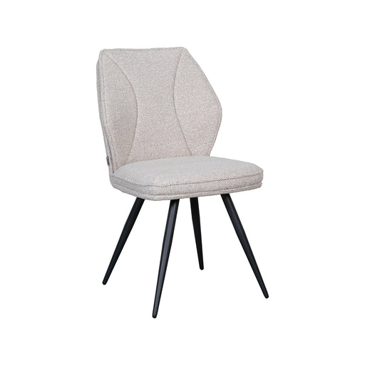 LABEL51 Eetkamerstoel Silvain Bouclé Naturel met zwarte poten-Eetkamerstoelen-LABEL51