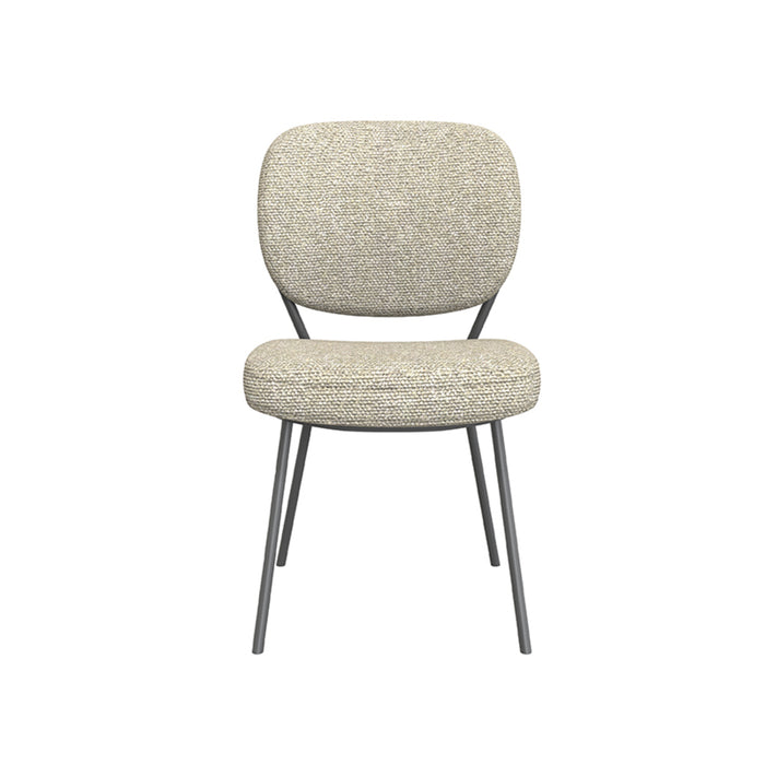 LABEL51 Eetkamerstoel Singapore - Naturel - Boucle - Black Frame-Eetkamerstoelen-LABEL51