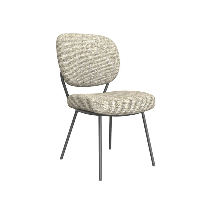 LABEL51 Eetkamerstoel Singapore - Naturel - Boucle - Black Frame-Eetkamerstoelen-LABEL51