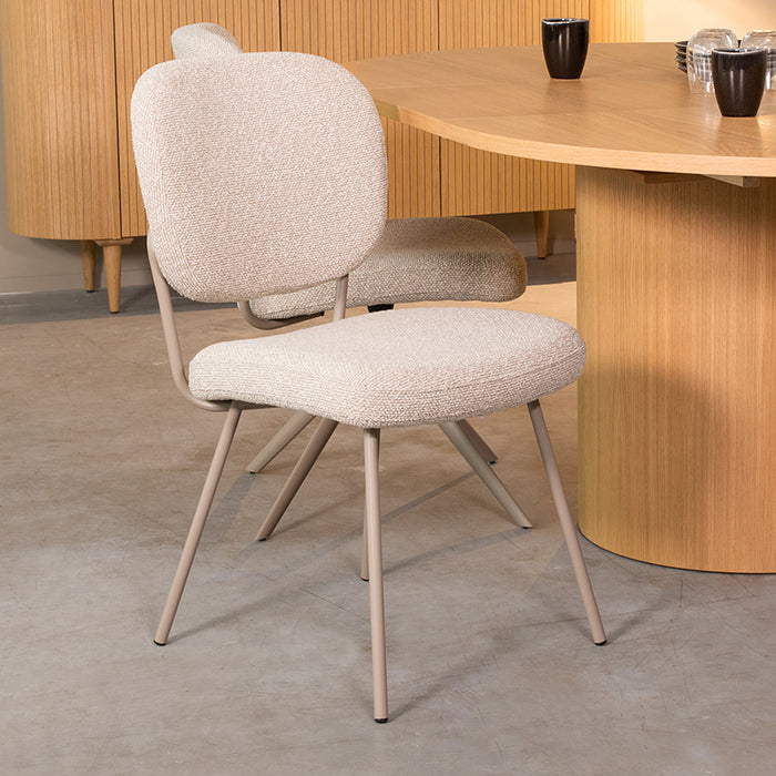 LABEL51 Eetkamerstoel Singapore - Naturel - Royal Boucle - Taupe-Eetkamerstoelen-LABEL51