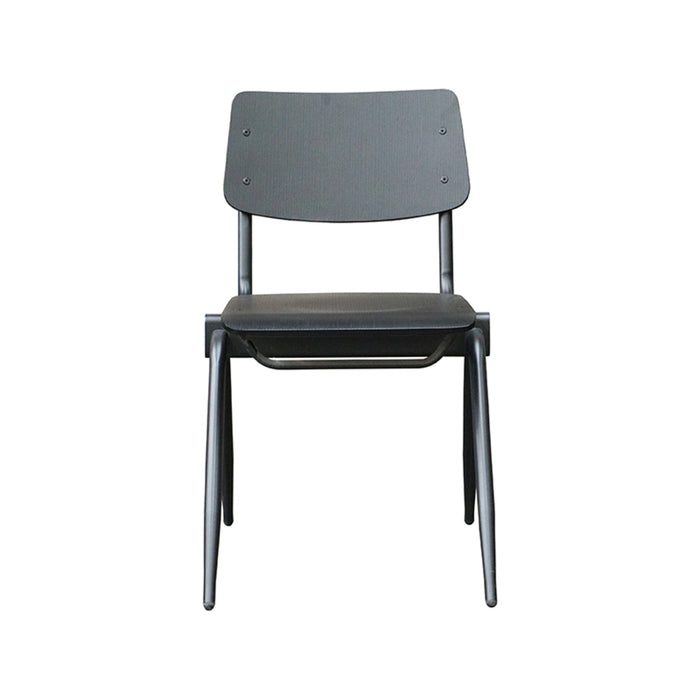 LABEL51 Eetkamerstoel Solid - Zwart - Hout - Zwart Metalen Frame-Eetkamerstoelen-LABEL51