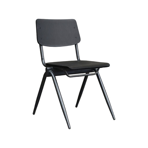 LABEL51 Eetkamerstoel Solid - Zwart - Hout - Zwart Metalen Frame-Eetkamerstoelen-LABEL51