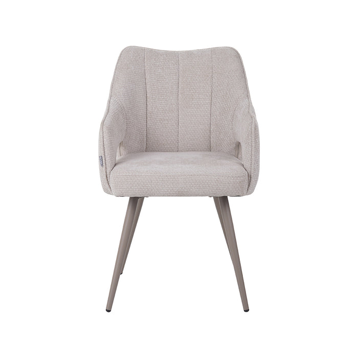 Eetkamerstoel Stan - Naturel - Elite - Taupe Metalen Frame-Eetkamerstoelen-LABEL51