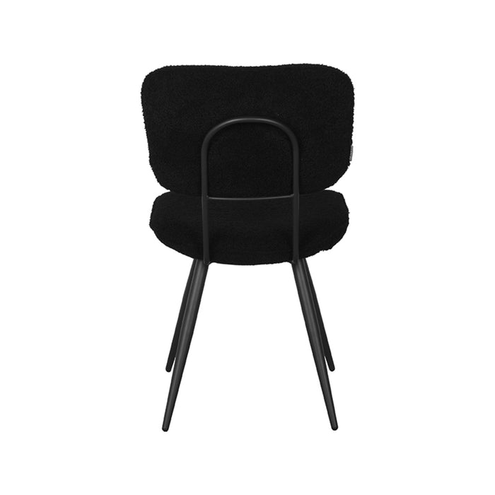 LABEL51 Eetkamerstoel Ted - Zwart - Teddy - Black Frame-Eetkamerstoelen-LABEL51