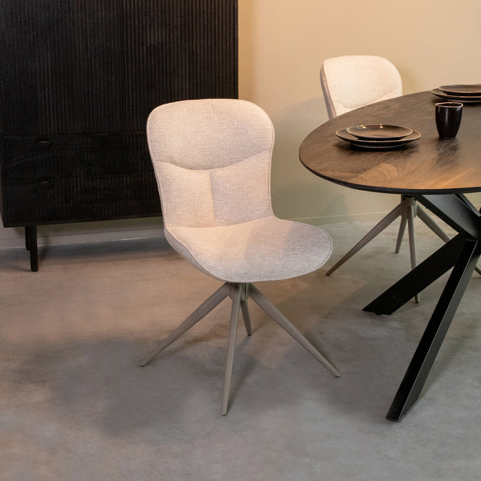 LABEL51 Eetkamerstoel Thorben Naturel Canyon Taupe Metalen Frame-Eetkamerstoelen-LABEL51