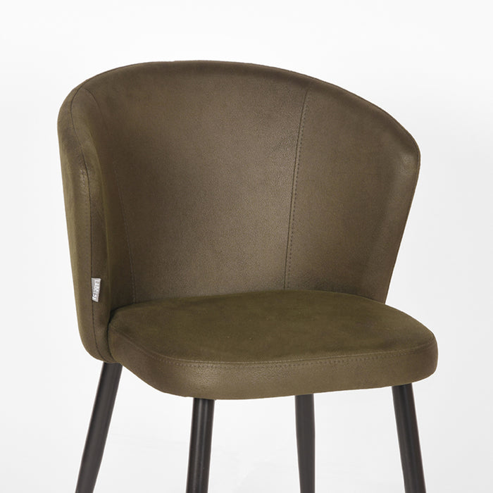 LABEL51 Eetkamerstoel Wave Army Microvezel 58x60x85 cm-Eetkamerstoelen-LABEL51