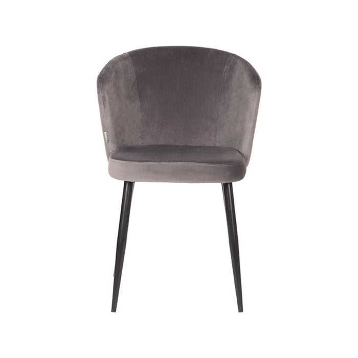 LABEL51 Eetkamerstoel Wave - Grijs - Fluweel-Eetkamerstoelen-LABEL51