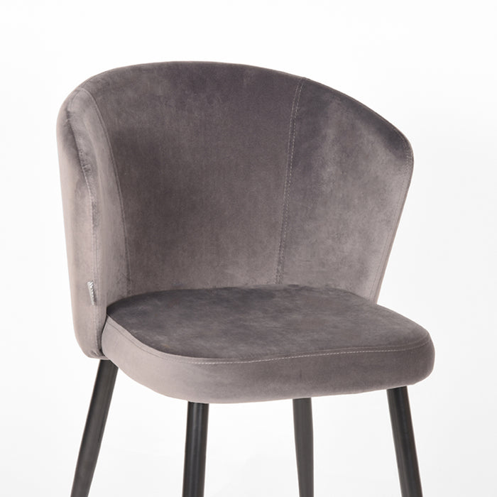 LABEL51 Eetkamerstoel Wave - Grijs - Fluweel-Eetkamerstoelen-LABEL51