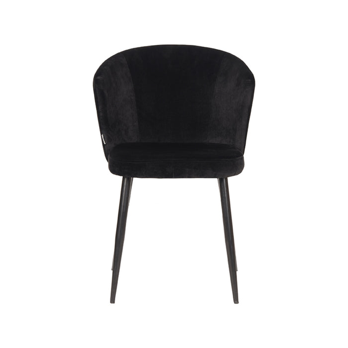 LABEL51 Eetkamerstoel Wave - Zwart - Fluweel-Eetkamerstoelen-LABEL51